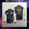 Jacksonville jaguars all over print leather bomber jacket