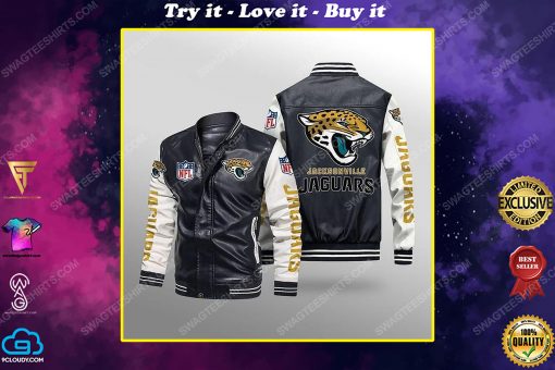 Jacksonville jaguars all over print leather bomber jacket