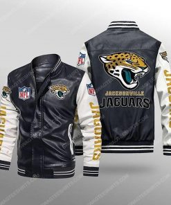 Jacksonville jaguars all over print leather bomber jacket - white