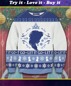 Let it go elsa full printing ugly christmas sweater