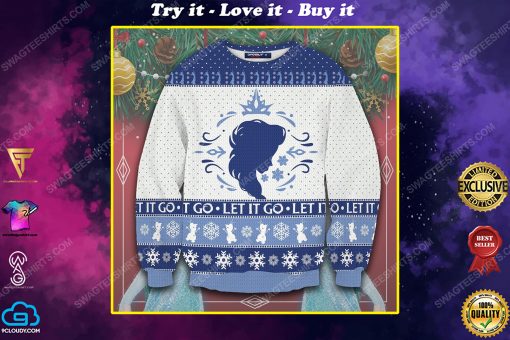 Let it go elsa full printing ugly christmas sweater