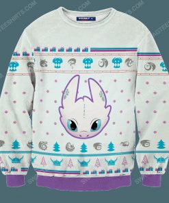 Light fury how to train your dragon ugly christmas sweater 3