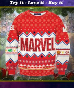 Marvel comics for christmas time full print ugly christmas sweater
