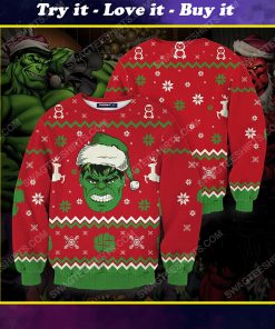 Marvel hulk smashing' full printing ugly christmas sweater