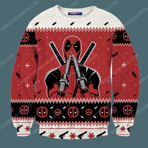 Maximum effort deadpool ugly christmas sweater 3