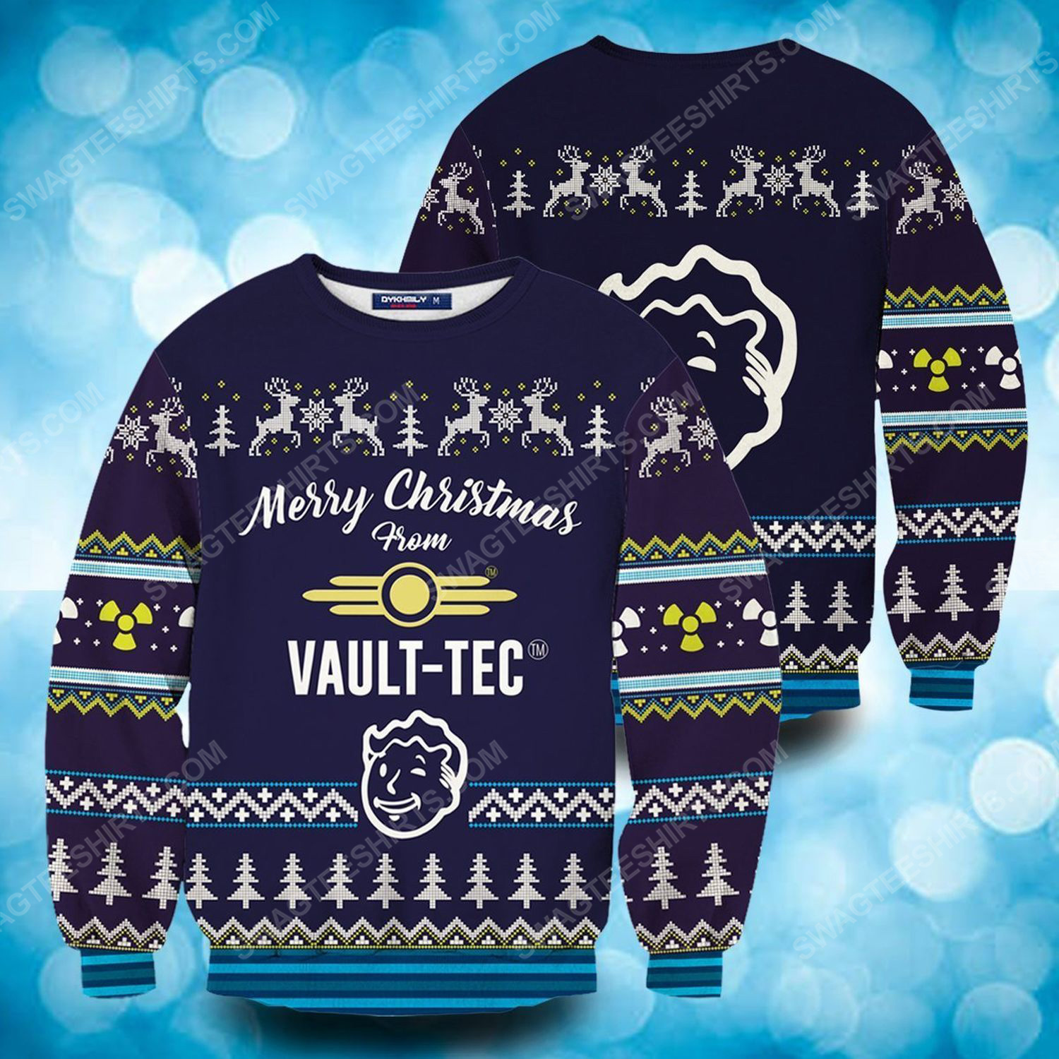 Merry christmas from vault tec dweller boy ugly christmas sweater 2