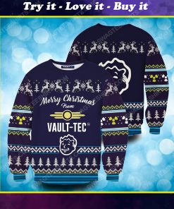Merry christmas from vault tec dweller boy ugly christmas sweater