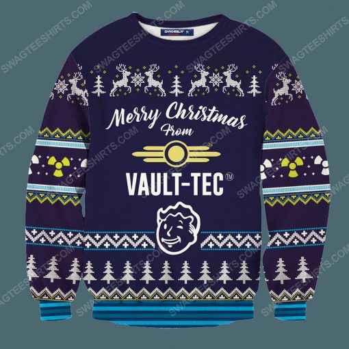 Merry christmas from vault tec dweller boy ugly christmas sweater 3