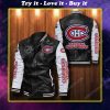 Montreal canadiens all over print leather bomber jacket