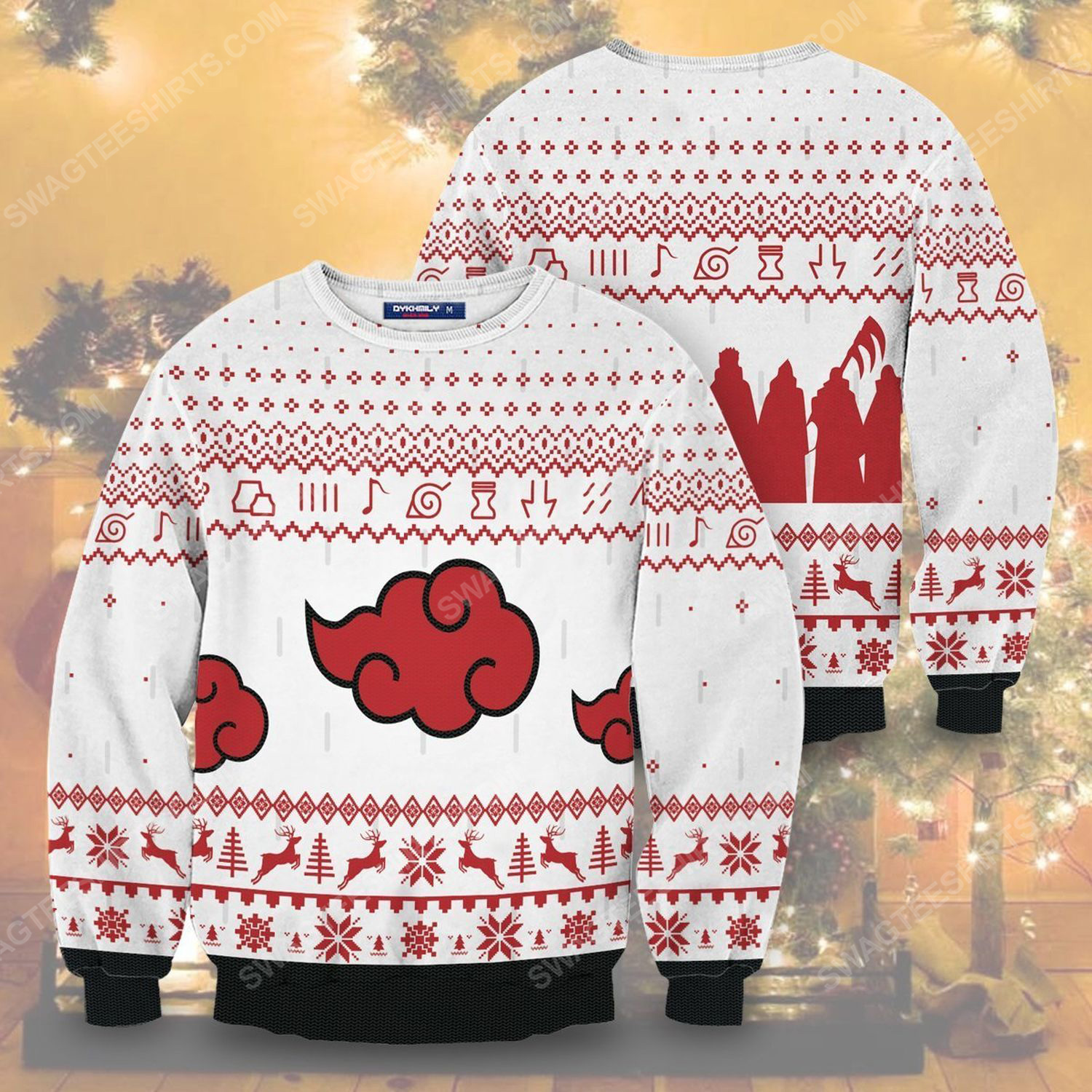 Naruto akatsuki full print ugly christmas sweater 2
