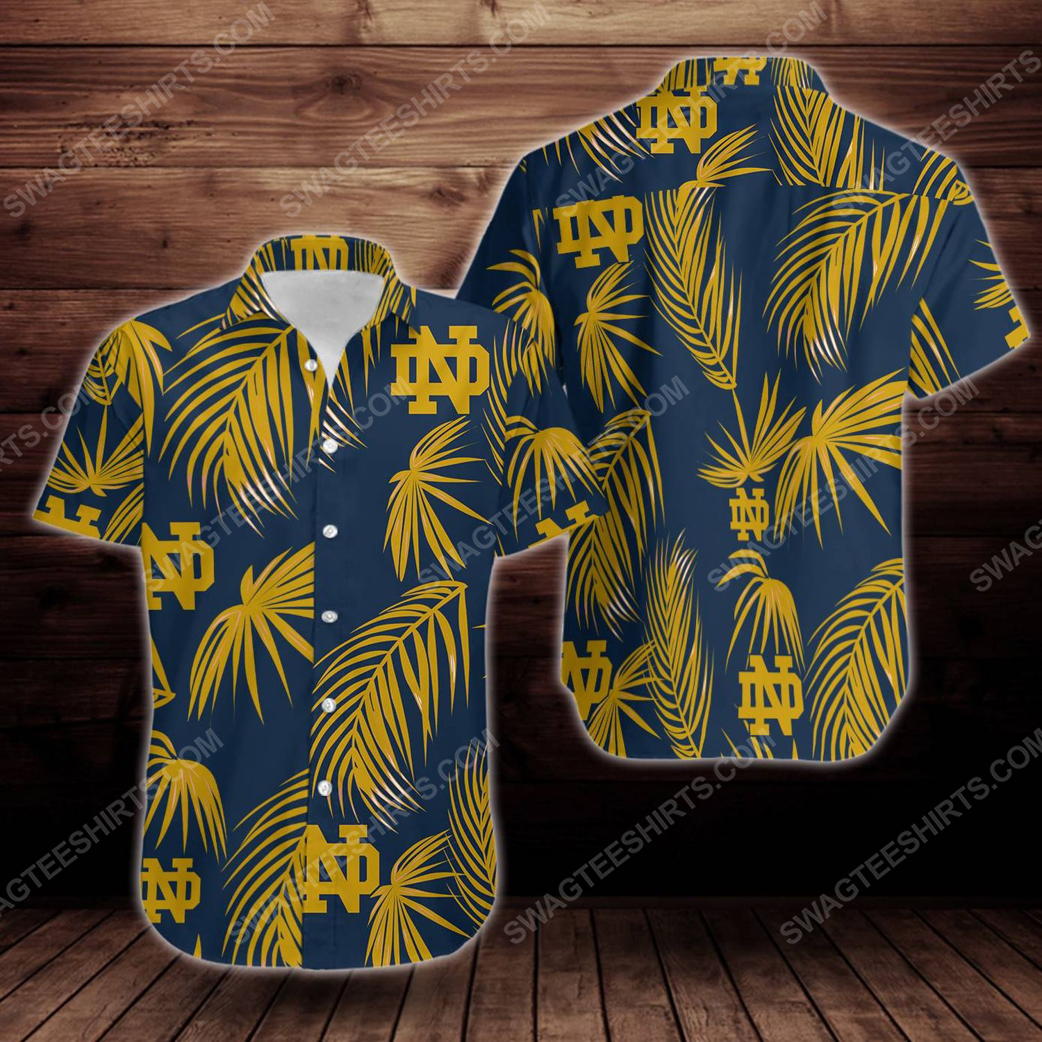 Notre dame fighting irish short sleeve hawaiian shirt 2 - Copy