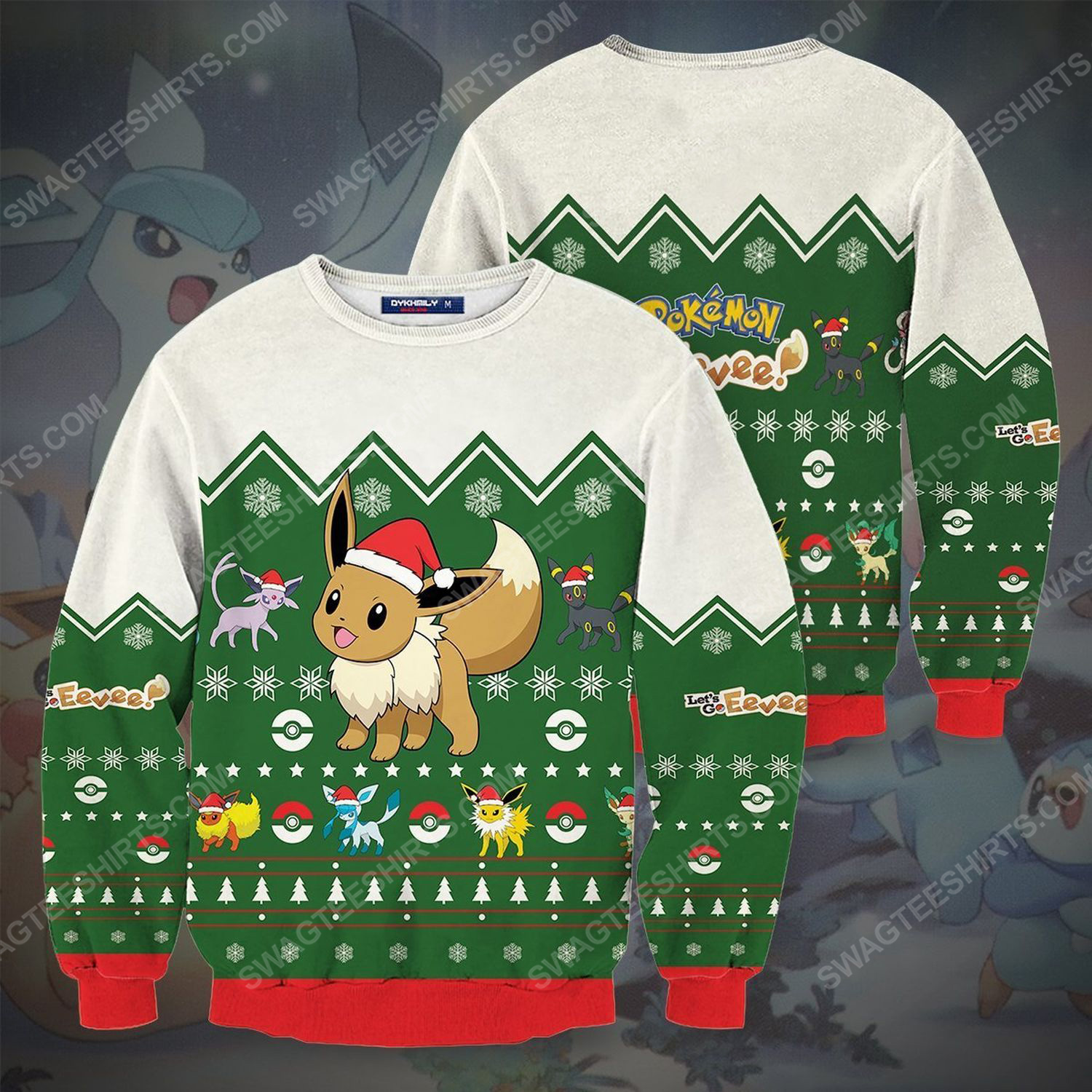 Pokemon eevee full print ugly christmas sweater 2