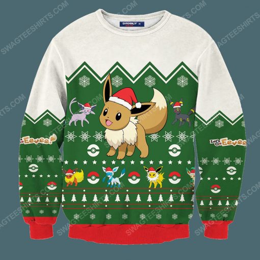Pokemon eevee full print ugly christmas sweater 3