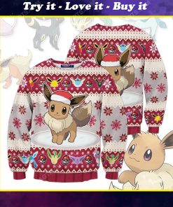 Pokemon eeveelution christmas holiday ugly christmas sweater