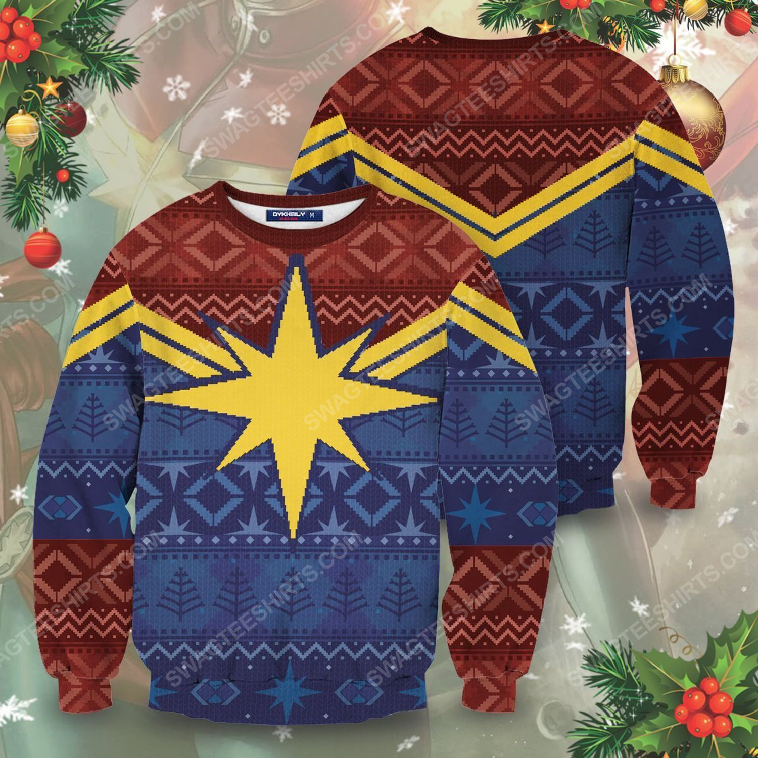 Protector of christmas skies full print ugly christmas sweater 2