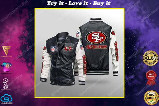 San francisco 49ers all over print leather bomber jacket