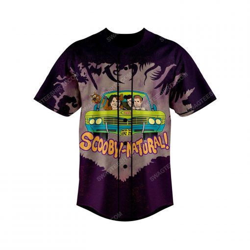 Scooby doo natural all over print baseball jersey 2