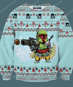 Star wars boba fett and boba tea full print ugly christmas sweater 3