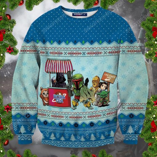 Star wars boba tea full print ugly christmas sweater 2