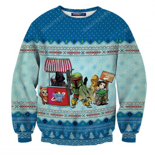 Star wars boba tea full print ugly christmas sweater 3