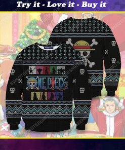 Straw hat pirates silhouette pirates for christmas time ugly christmas sweater