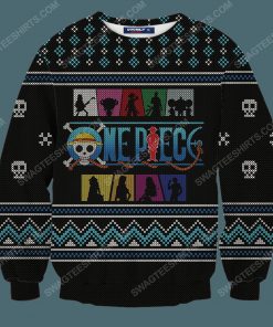 Straw hat pirates silhouette pirates for christmas time ugly christmas sweater 3
