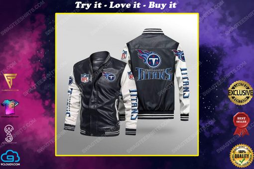 Tennessee titans all over print leather bomber jacket