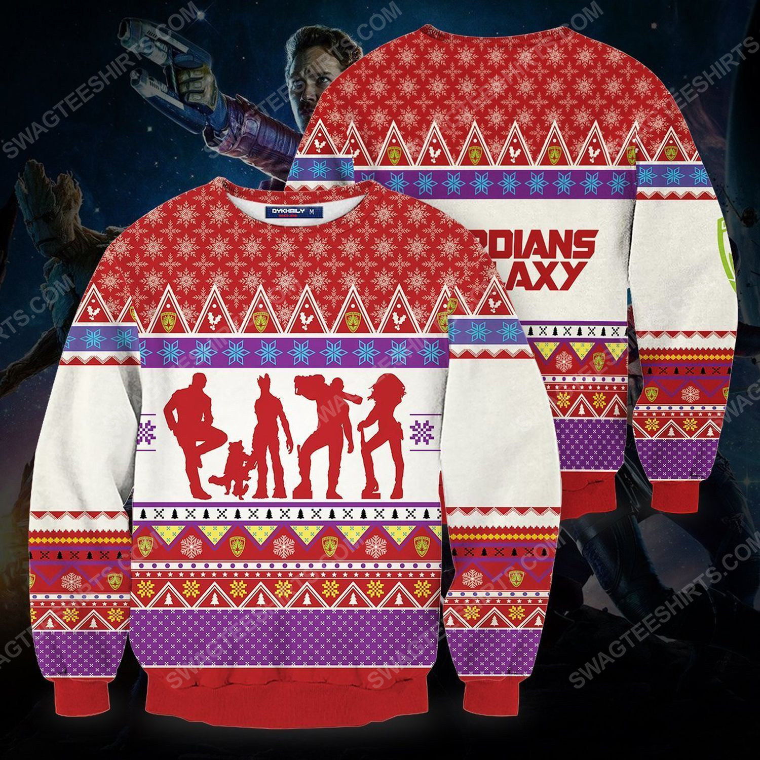 The guardians of the galaxy full print ugly christmas sweater 2