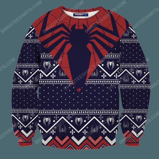 The spider man full printing ugly christmas sweater 3