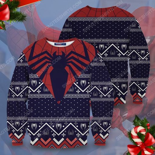 The spider man full printing ugly christmas sweater 5