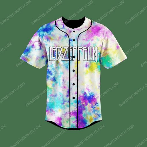 Tie dye led zeppelin electric magic all over print baseball jersey 2