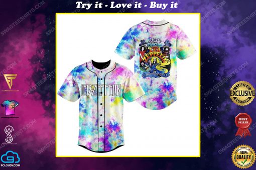 Tie dye led zeppelin electric magic all over print baseball jersey