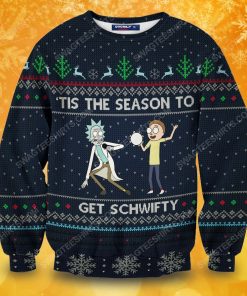 Tis the season to get schwifty rick and morty full print ugly christmas sweater 2