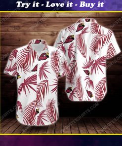 Tropical arizona cardinals short sleeve hawaiian shirt