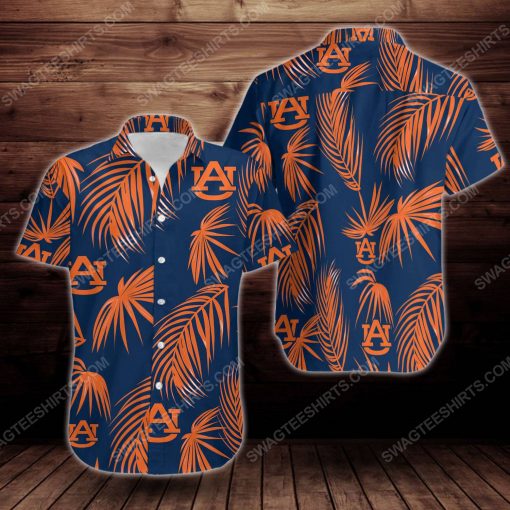 Tropical auburn tigers short sleeve hawaiian shirt 2