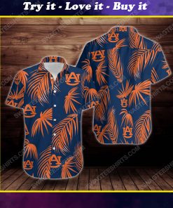 Tropical auburn tigers short sleeve hawaiian shirt