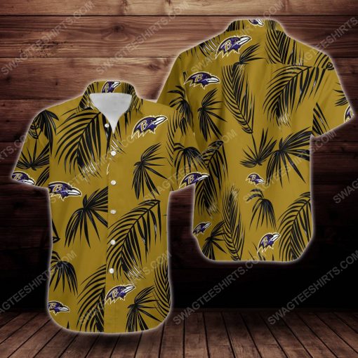 Tropical baltimore ravens short sleeve hawaiian shirt 3