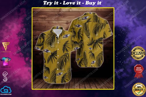 Tropical baltimore ravens short sleeve hawaiian shirt