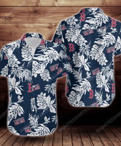 Tropical boston red sox short sleeve hawaiian shirt 2