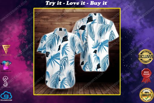 Tropical carolina panthers short sleeve hawaiian shirt