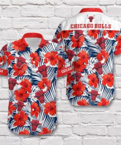 Tropical chicago bulls short sleeve hawaiian shirt 2