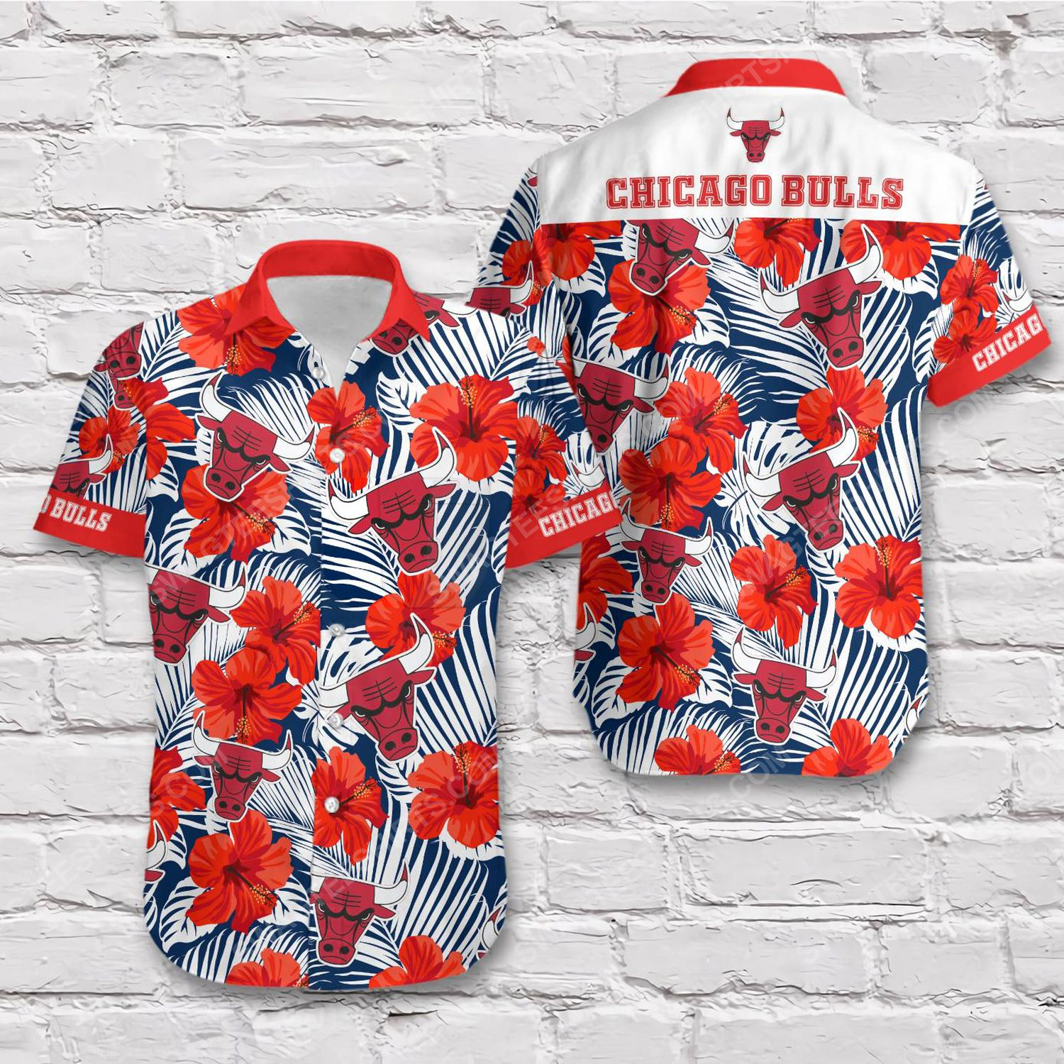 Tropical chicago bulls short sleeve hawaiian shirt 2 - Copy