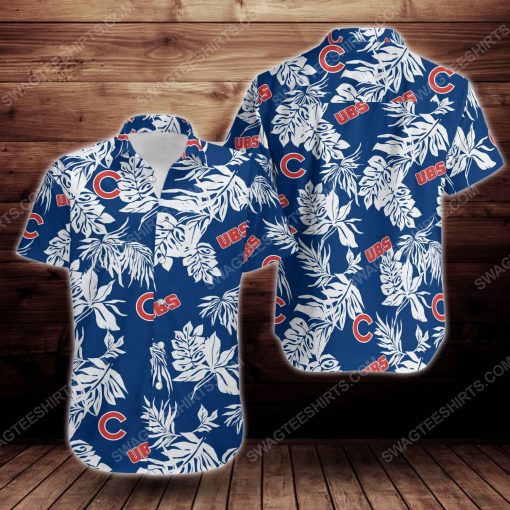 Tropical chicago cubs short sleeve hawaiian shirt 2
