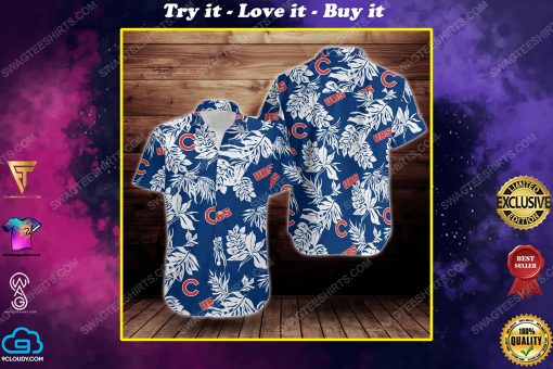 Tropical chicago cubs short sleeve hawaiian shirt