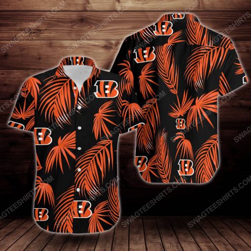 Tropical cincinnati bengals short sleeve hawaiian shirt 2