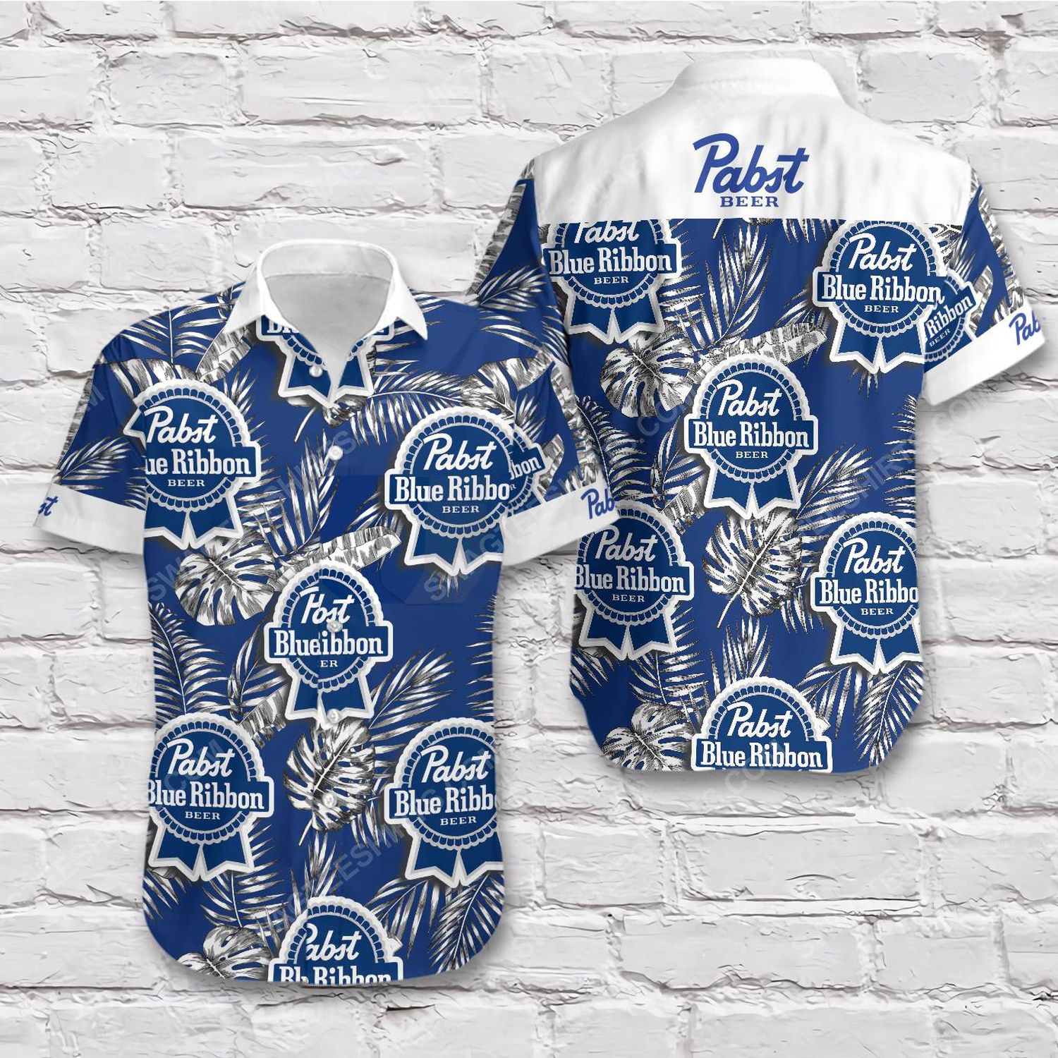 Tropical pabst blue ribbon beer short sleeve hawaiian shirt 2 - Copy