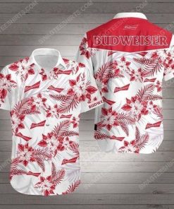 Tropical summer budweiser beer short sleeve hawaiian shirt 2