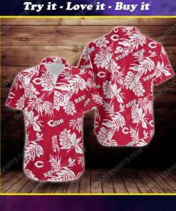 Tropical summer cincinnati reds short sleeve hawaiian shirt