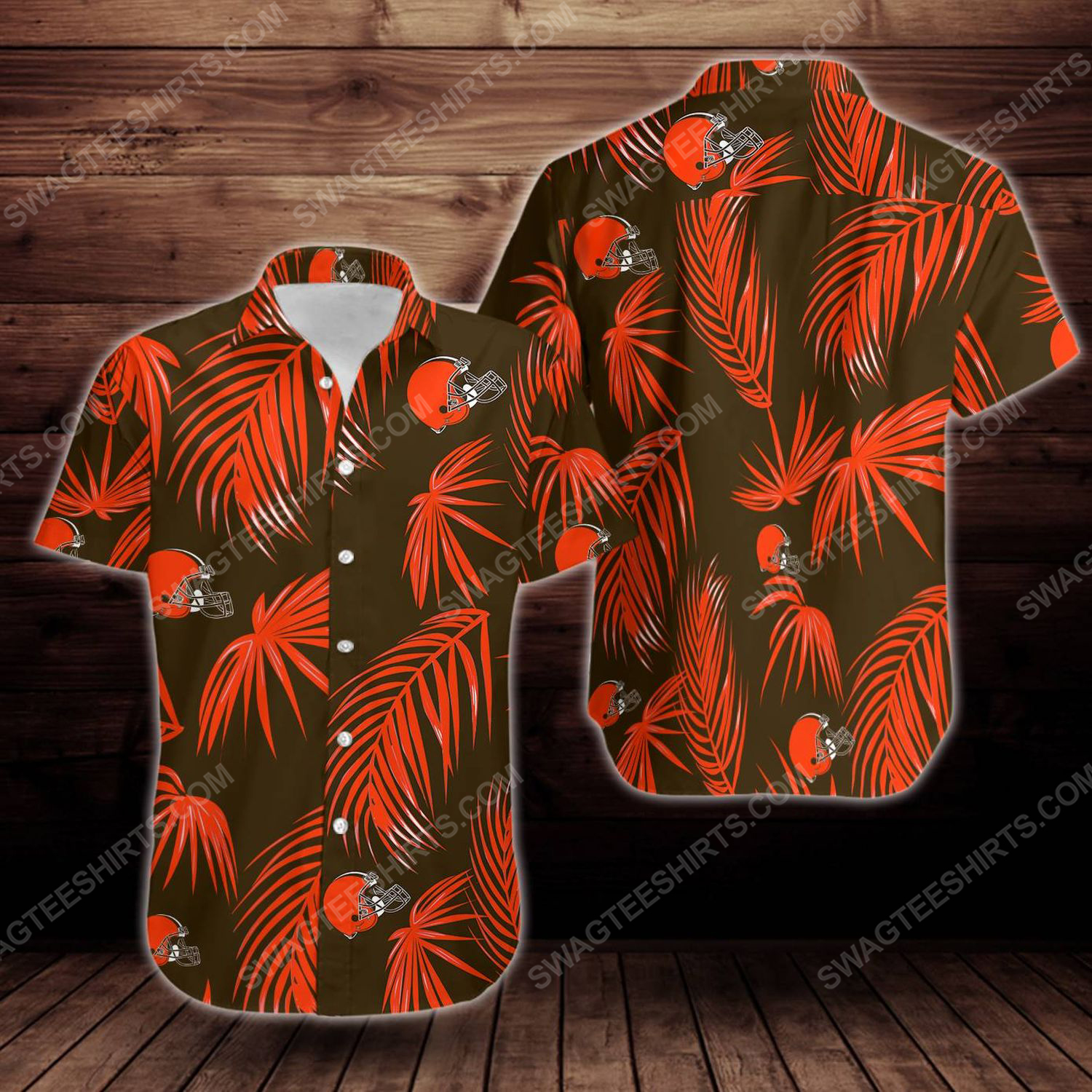 Tropical summer cleveland browns short sleeve hawaiian shirt 2 - Copy