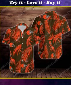Tropical summer cleveland browns short sleeve hawaiian shirt